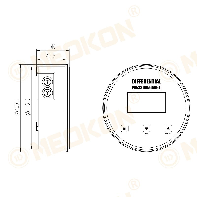 MD-S220 數(shù)字微差壓表 產(chǎn)品尺寸圖